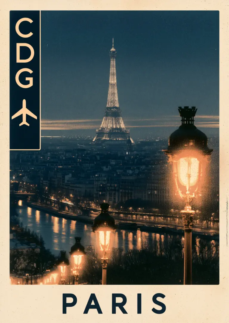 Plakat podróżniczy Paris CDG