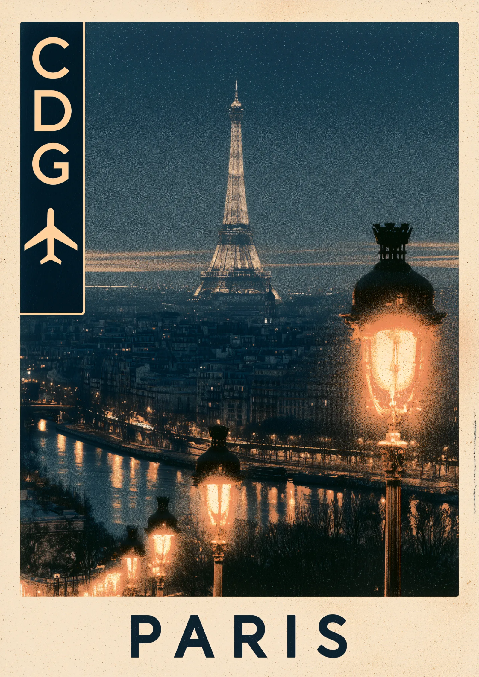 Plakat podróżniczy Paris CDG