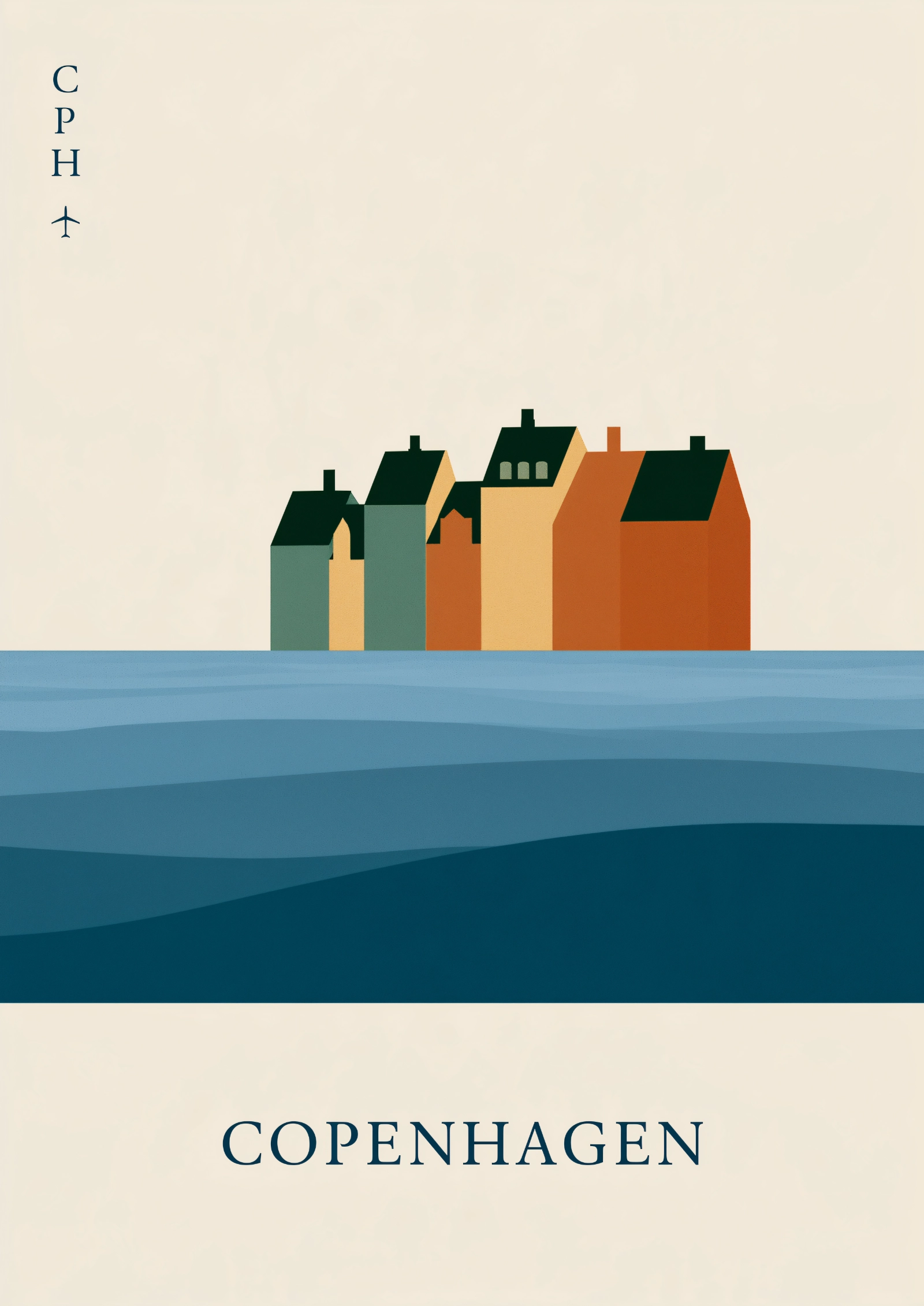 Plakat podróżniczy Copenhagen CPH