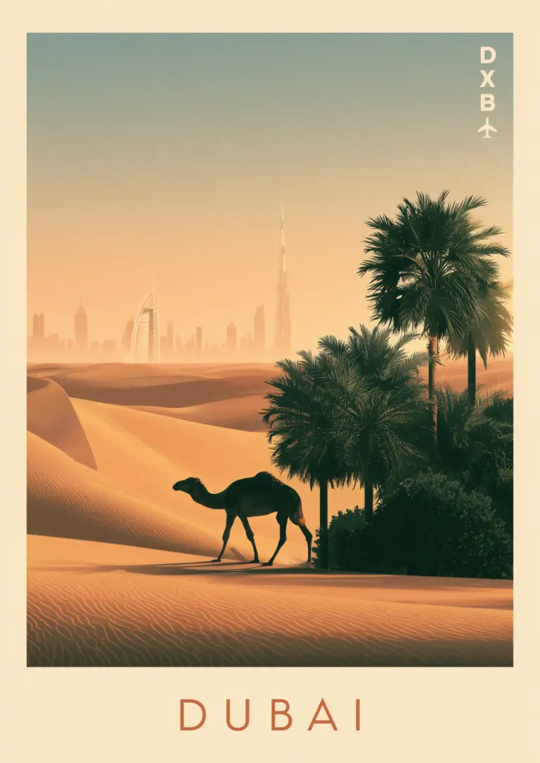 Plakat podróżniczy Dubai DXB