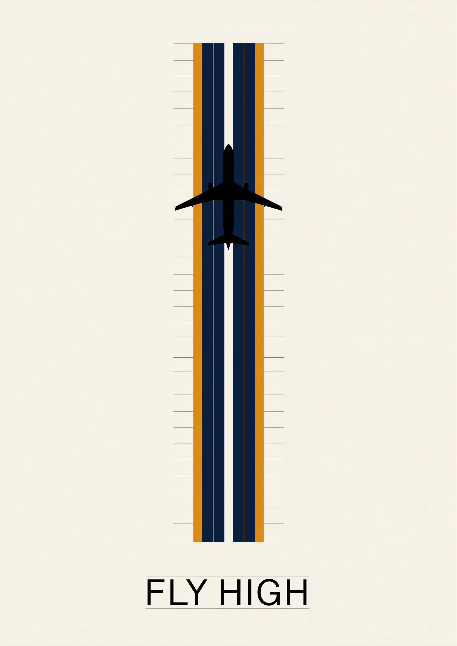 Techniczny plakat lotniczy Fly High - wzór