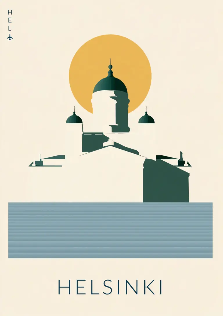 Plakat podróżniczy Helsinki HEL