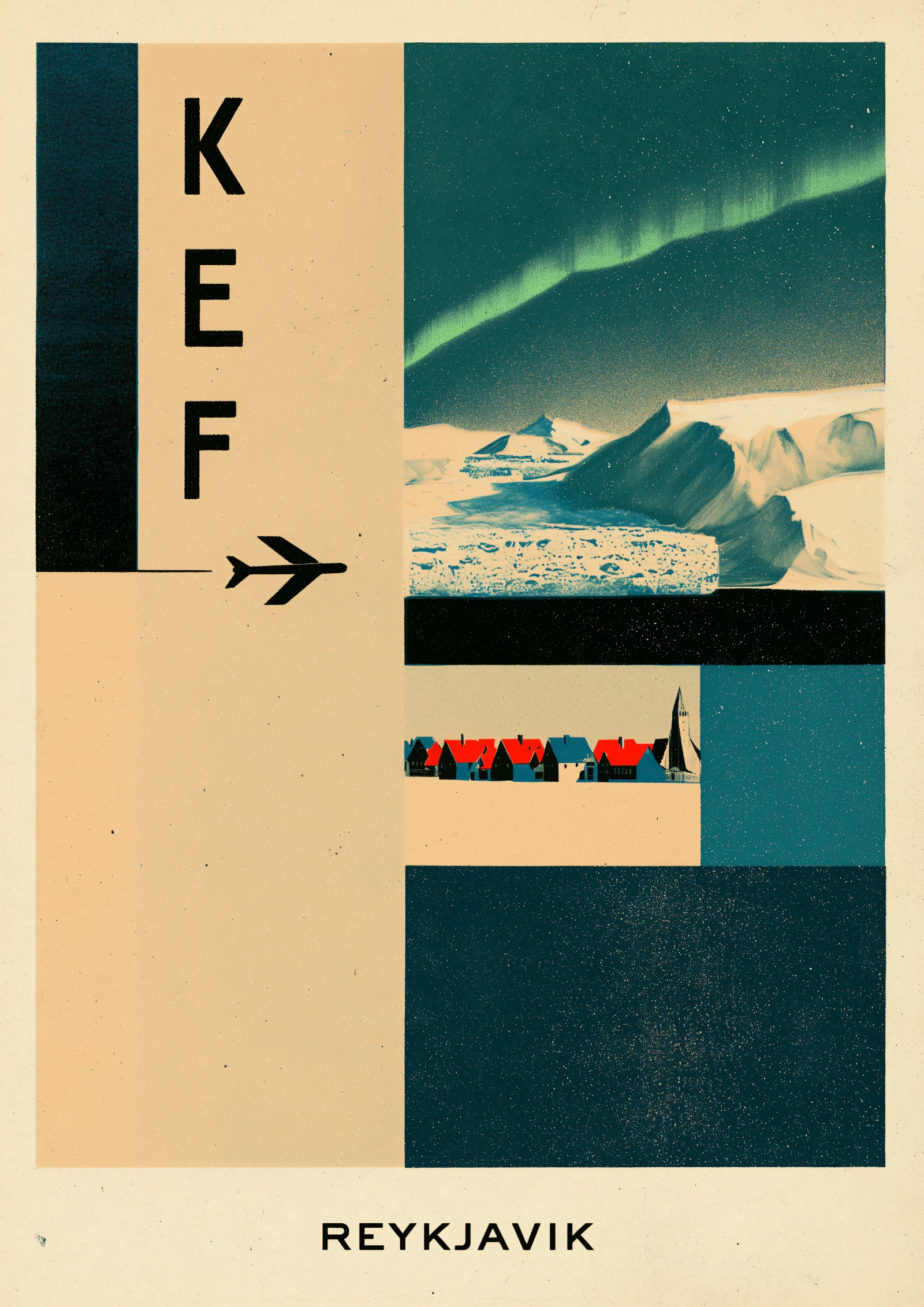 Plakat podróżniczy Reykjavik KEF