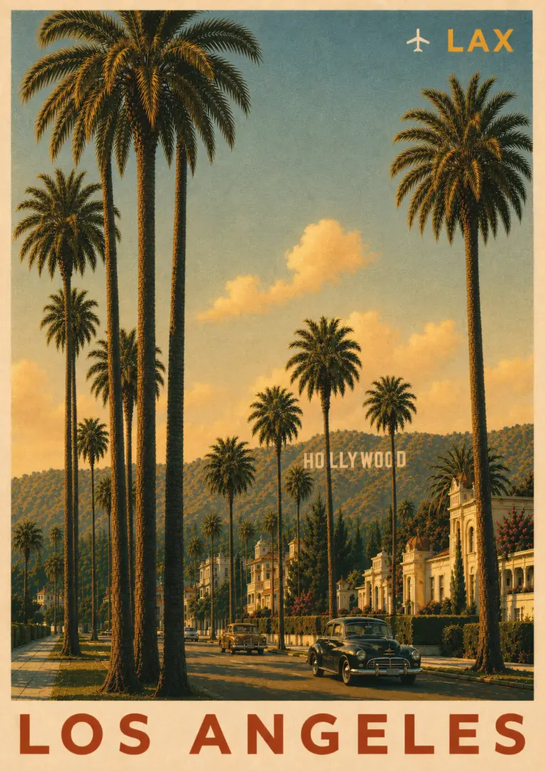 Plakat podróżniczy Los Angeles LAX