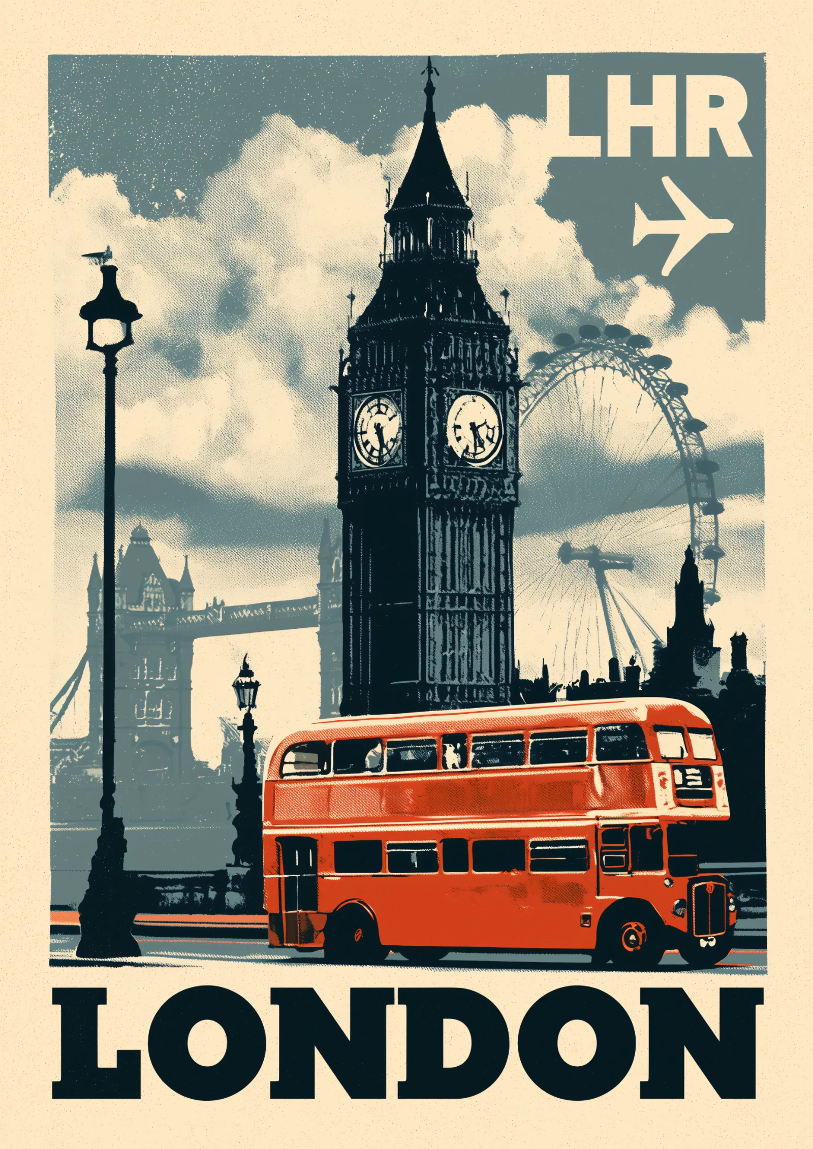Plakat podróżniczy London LHR