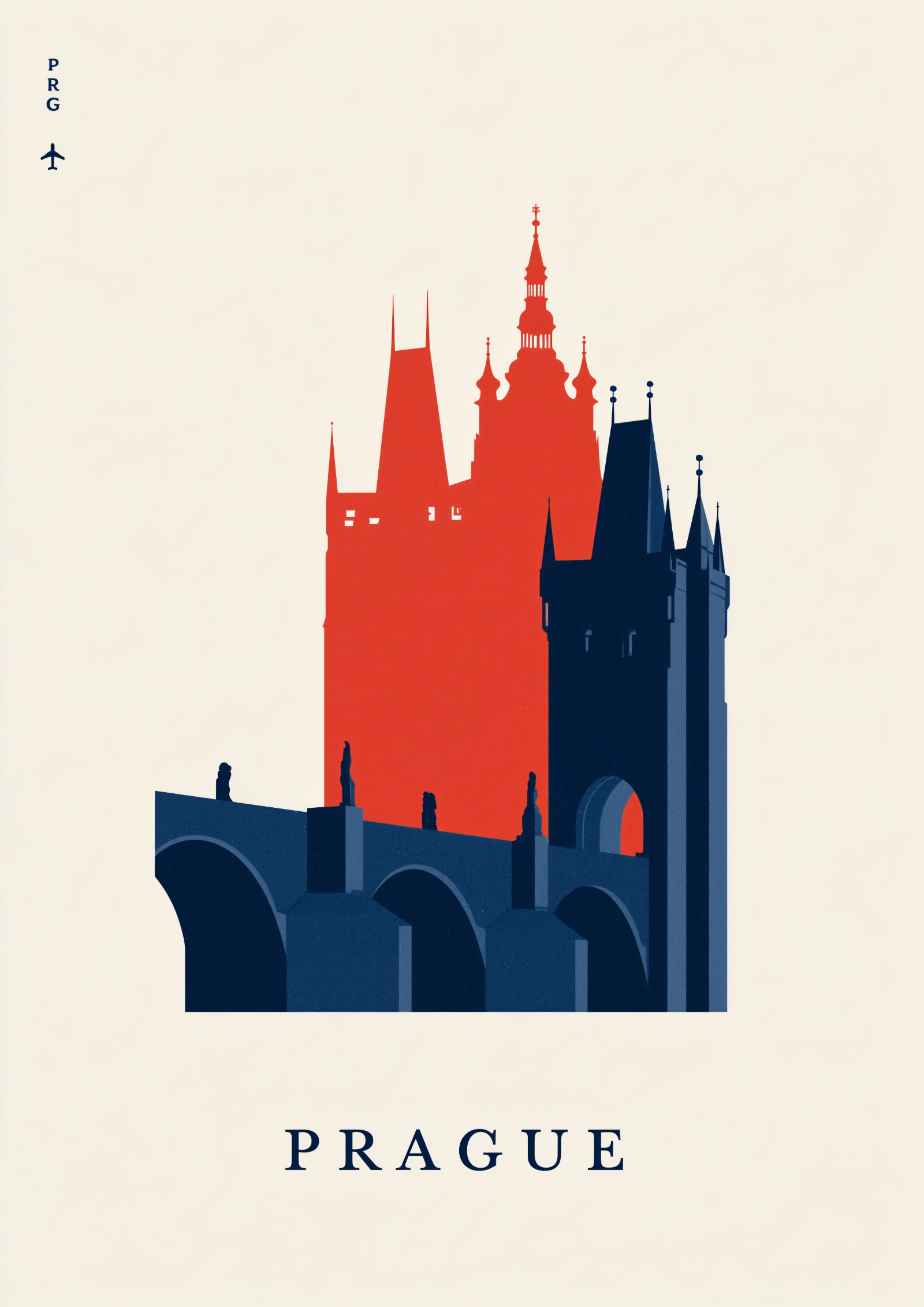 Plakat podróżniczy Prague PRG