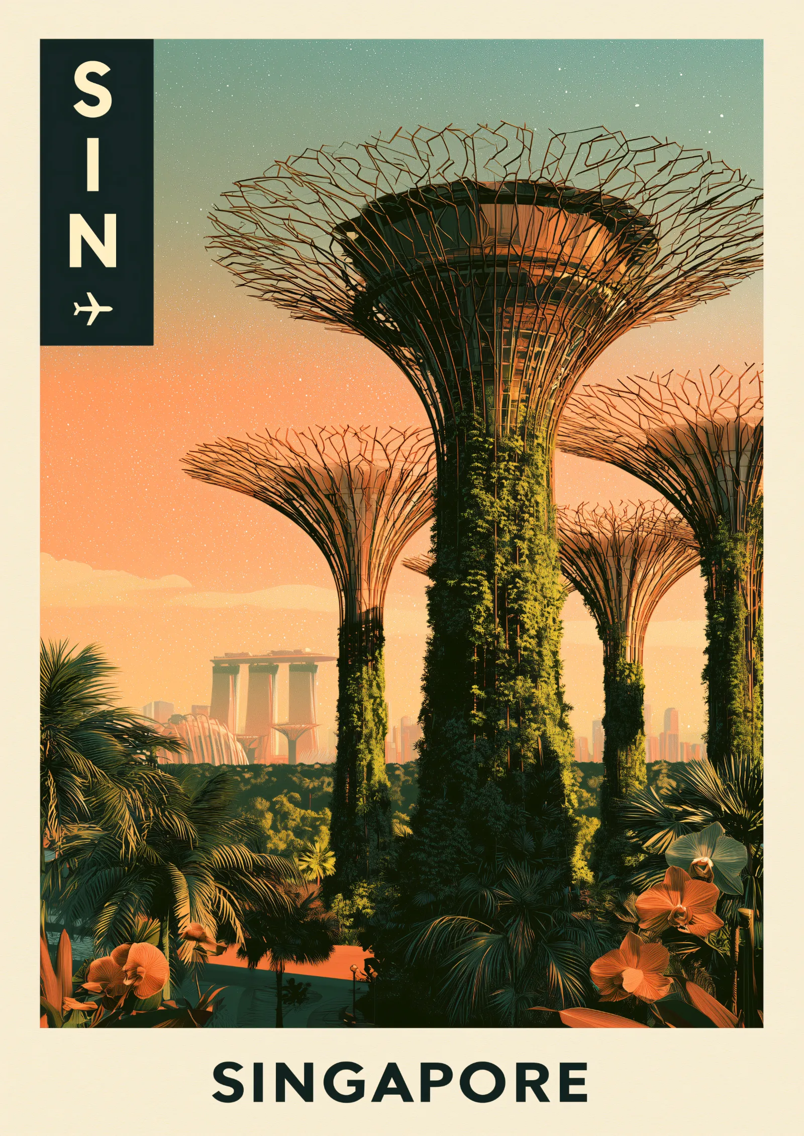 Plakat podróżniczy Singapore SIN