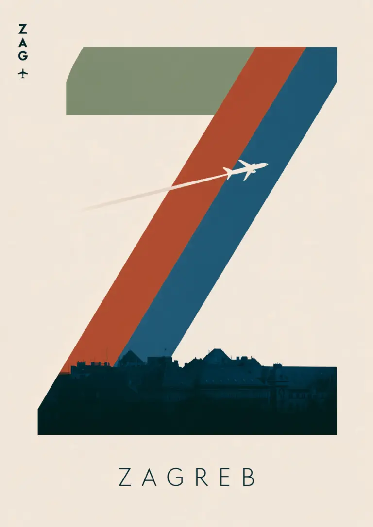 Plakat podróżniczy Zagreb ZAG